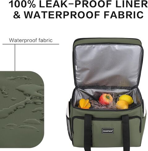 Insulated Soft Cooler Bag, Large Ice Coolers Soft Sided Ice Chest for Beach, Camping, Car, Collapsible and Portable, 42L, 60Cans, Black in Saudi Arabia
