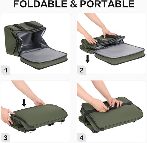 Insulated Soft Cooler Bag, Large Ice Coolers Soft Sided Ice Chest for Beach, Camping, Car, Collapsible and Portable, 42L, 60Cans, Black in Saudi Arabia