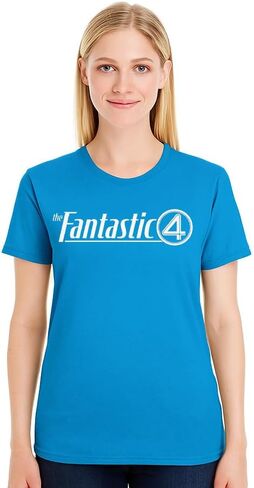 Marvel Fantastic Four Logo Symbol First Steps Text T-Shirt in Saudi Arabia