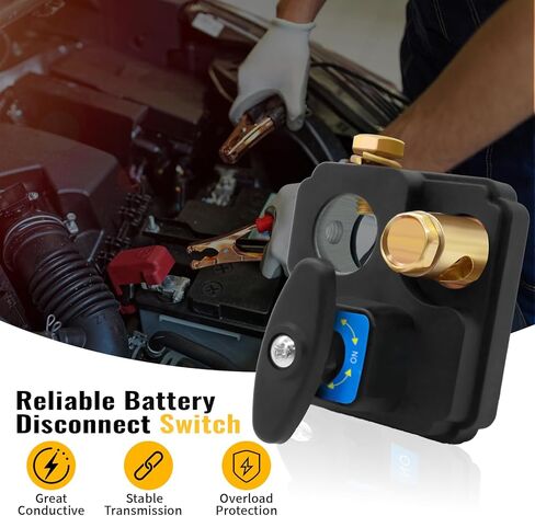 Battery Disconnect Switch 12V/24V, Heavy Duty Car Battery Disconnect Switch Universal Power Cut Off Switches for RV, Truck, Marine, Boat (Rectangle-2Pcs) in Saudi Arabia