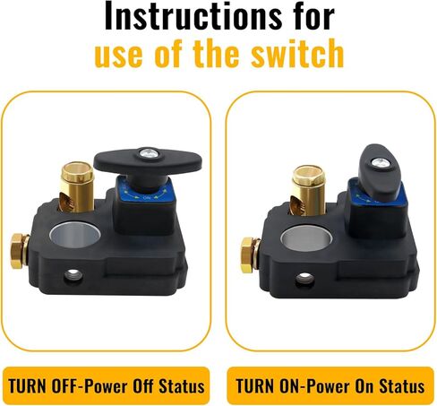 Battery Disconnect Switch 12V/24V, Heavy Duty Car Battery Disconnect Switch Universal Power Cut Off Switches for RV, Truck, Marine, Boat (Rectangle-2Pcs) in Saudi Arabia