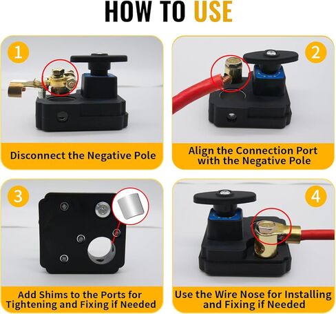 Battery Disconnect Switch 12V/24V, Heavy Duty Car Battery Disconnect Switch Universal Power Cut Off Switches for RV, Truck, Marine, Boat (Rectangle-2Pcs) in Saudi Arabia