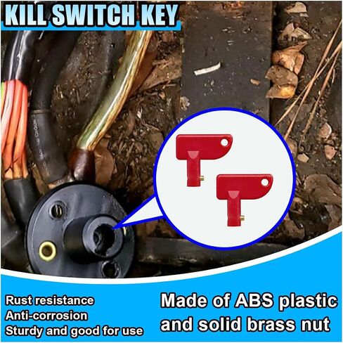 2PCS Battery Disconnect Spare Keys, Mini Battery Kill Switch Key, Battery Disconnect Isolator Power Cut Off Switch Keys for Marine, Car, Truck, ATV, RV, Boat (2PCS) in Saudi Arabia