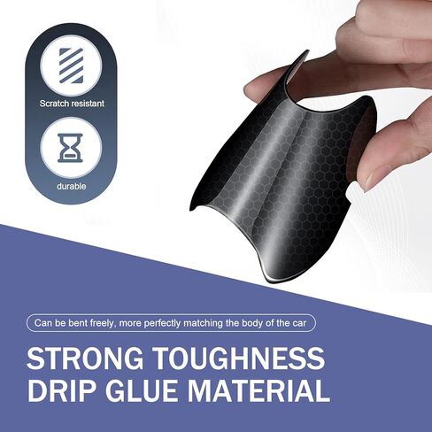 8 PCS Car Door Handle Sticker, Self-Adhesive Reflective Auto Paint Scratch Protector, Flexible Anti-Bumping Door Bowl and Handle Protector, Universal for Most Cars (Black) in Kuwait