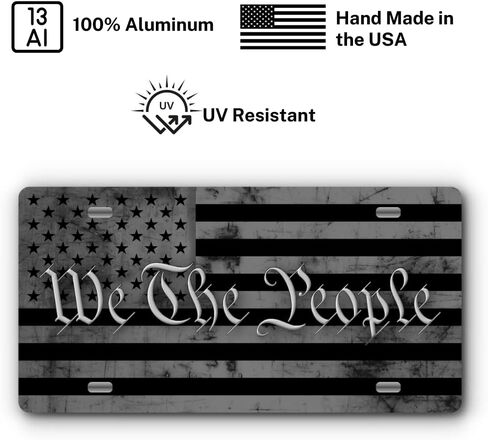 Patriotic Vanity Aluminum License Plate for Front of Trucks and Cars - Made in The USA - Universal Fit (1776 Eagle) in Saudi Arabia