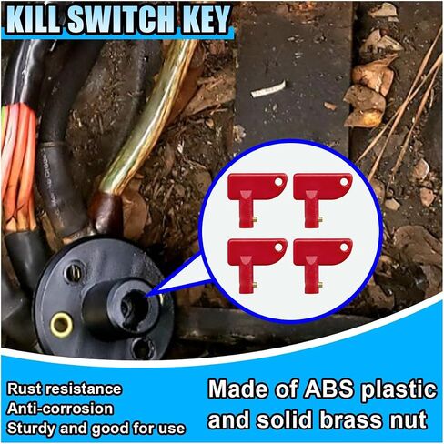 2PCS Battery Disconnect Spare Keys, Mini Battery Kill Switch Key, Battery Disconnect Isolator Power Cut Off Switch Keys for Marine, Car, Truck, ATV, RV, Boat (2PCS) in Kuwait