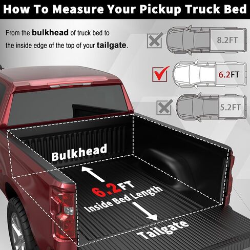 Soft Tri Fold Truck Bed Tonneau Cover Compatible for 2016-2023 Toyota Tacoma 3-Fold 5FT 60.5Inch in Kuwait
