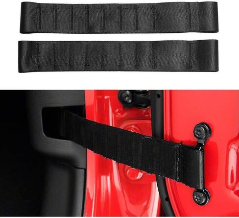 2X Heavy Door Strap Limiting Check Strap Cj Jk Left Right PVC 2 Pieces/Set for Jeep for Wrangler 1997-2018 Black 2HDSLCSRFJWCTJ in Saudi Arabia