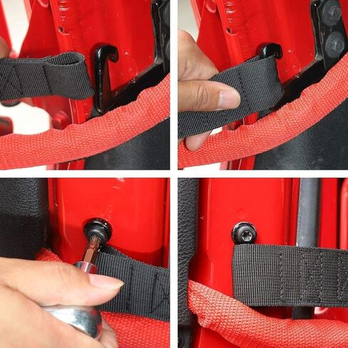 2X Heavy Door Strap Limiting Check Strap Cj Jk Left Right PVC 2 Pieces/Set for Jeep for Wrangler 1997-2018 Black 2HDSLCSRFJWCTJ in Saudi Arabia