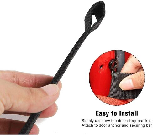 2X Heavy Door Strap Limiting Check Strap Cj Jk Left Right PVC 2 Pieces/Set for Jeep for Wrangler 1997-2018 Black 2HDSLCSRFJWCTJ in Saudi Arabia