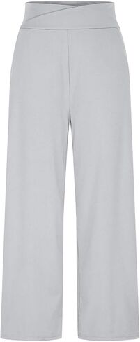 Womens Wide Leg Pants High Waist Loose Flowy Comfy Lounge Palazzo Trousers Stretch Soft Casual Pants with Pockets in Kuwait