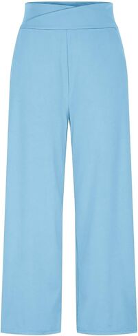 Womens Wide Leg Pants High Waist Loose Flowy Comfy Lounge Palazzo Trousers Stretch Soft Casual Pants with Pockets in Saudi Arabia