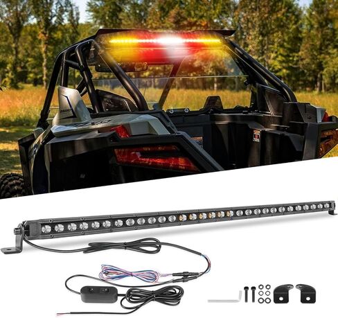 شريط إضاءة LED خلفي للمطاردة، ضوء الطوارئ LTEODCHEW مقاس 31 بوصة مع ستروب YRWRY، ضوء إشارة الانعطاف العكسي للفرامل، شريط ضوء مستشار المرور في صف واحد على السطح لـ UTV Polaris Ranger RZR XP1000 Can-Am in Kuwait
