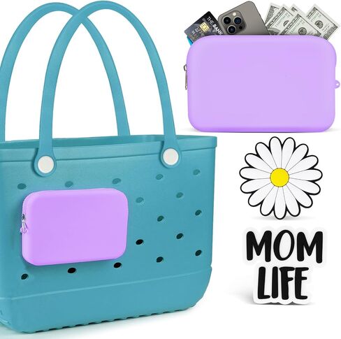 Phone Holder for Bogg Bag, Momlife Charms for Bogg bag,Soft Silicone Insert Accessories and Attachment Compatible with All Bogg Bags, Black in Saudi Arabia