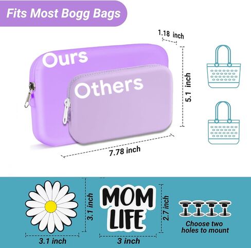 Phone Holder for Bogg Bag, Momlife Charms for Bogg bag,Soft Silicone Insert Accessories and Attachment Compatible with All Bogg Bags, Black in Saudi Arabia