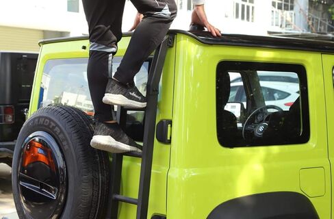 Artudatech Car Aluminium Car خلفية خلفية باب تسلق سلم الأسود ل Suzuki Jimny 2019 2020 2021 2022+ in Kuwait