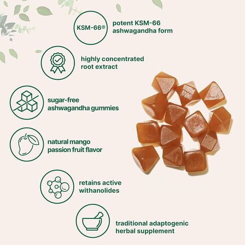 المكونات الدقيقة KSM-66 Ashwagandha Gummies 300mg ، 120 Count | نكهة الفاكهة خالية من السكر المانجو | Ashwagandha للنساء والرجال | مستخلص الجذر القوي | الدعم العشبي للاسترخاء | غير المعدلة وراثيا in Kuwait
