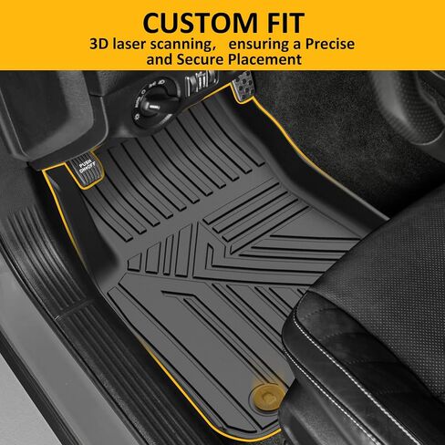 Falafa Floor Mats Fit for 2019-2024 Chevy Silverado/GMC Sierra 1500, for 2020-2024 Silverado/Sierra 2500HD/3500HD Crew Cab, All Weather Floor Liner with Rear Underseat Storage Box, Front Bucket Seat in Kuwait