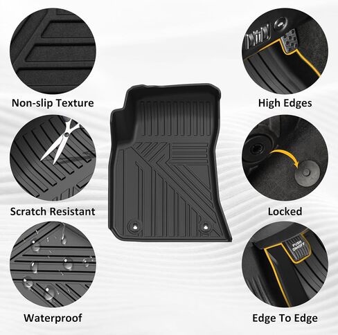 Falafa Floor Mats Fit for 2019-2024 Chevy Silverado/GMC Sierra 1500, for 2020-2024 Silverado/Sierra 2500HD/3500HD Crew Cab, All Weather Floor Liner with Rear Underseat Storage Box, Front Bucket Seat in Kuwait
