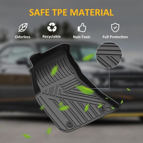 Falafa Floor Mats Fit for 2019-2024 Chevy Silverado/GMC Sierra 1500, for 2020-2024 Silverado/Sierra 2500HD/3500HD Crew Cab, All Weather Floor Liner with Rear Underseat Storage Box, Front Bucket Seat in Kuwait