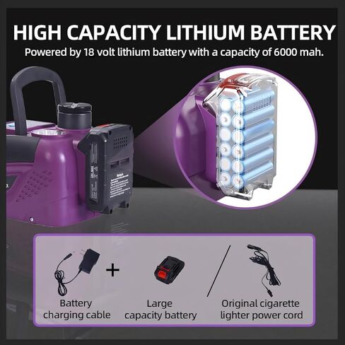 طقم جاك السيارات الكهربائية 5 طن 12 فولت مقبس الأرضي الهيدروليكي مع مفتاح التأثير ومضخة قابلة للنفخ لسيارة سيارات سيارات إصلاح الطوارئ مجموعة تغيير الإطارات مع ضوء LED in Kuwait