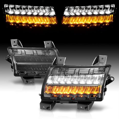 AmeriLite for 2018-2020 Wrangler JL Sport and Sport S Model Halogen Model Only. [Full LED DRL] Sequential Bumper Parking Lamp Turn Signal Smoke Lights Set in Saudi Arabia