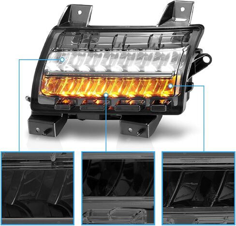 AmeriLite for 2018-2020 Wrangler JL Sport and Sport S Model Halogen Model Only. [Full LED DRL] Sequential Bumper Parking Lamp Turn Signal Smoke Lights Set in Saudi Arabia