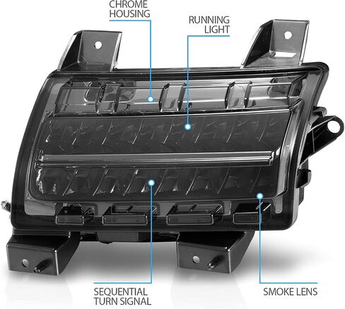 AmeriLite for 2018-2020 Wrangler JL Sport and Sport S Model Halogen Model Only. [Full LED DRL] Sequential Bumper Parking Lamp Turn Signal Smoke Lights Set in Saudi Arabia