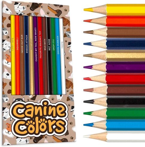 Kitty Colors Colored Pencil Set for Cat Lovers - 12 Hilarious Puss-Inspired Parody Pencils - Each Color Pencil is Foil-Stamped with Cat References - Cat Gift for Cat Lovers in Kuwait