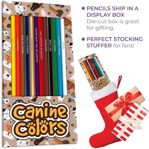 Kitty Colors Colored Pencil Set for Cat Lovers - 12 Hilarious Puss-Inspired Parody Pencils - Each Color Pencil is Foil-Stamped with Cat References - Cat Gift for Cat Lovers in Saudi Arabia