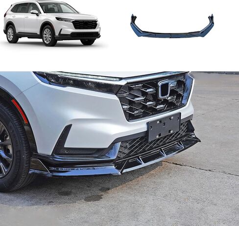 Front Bumper Lip Splitter Kit Compatible with Honda CRV 2023 2024 Hybrid Version Lower Chin Spoiler Splitter Cover Exterior Car Accessories ABS 3PCS(Glossy Black Style) in Kuwait