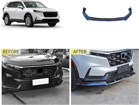 Front Bumper Lip Splitter Kit Compatible with Honda CRV 2023 2024 Hybrid Version Lower Chin Spoiler Splitter Cover Exterior Car Accessories ABS 3PCS(Glossy Black Style) in Kuwait