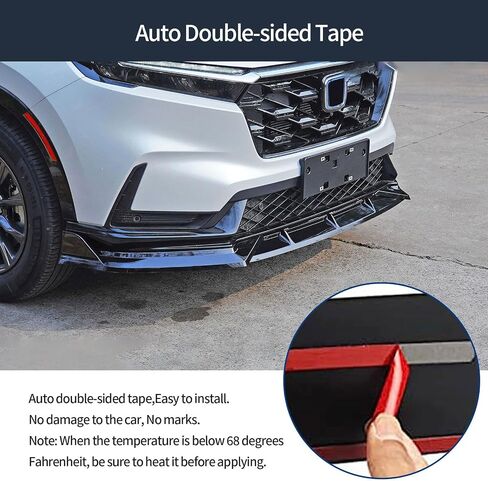 Front Bumper Lip Splitter Kit Compatible with Honda CRV 2023 2024 Hybrid Version Lower Chin Spoiler Splitter Cover Exterior Car Accessories ABS 3PCS(Glossy Black Style) in Kuwait