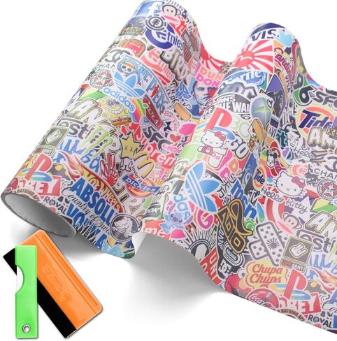 Free Tool Kit ES JDM Bomber Anime Graffiti Cartoon Car Auto Laptop Vinyl Wrap Sticker Decal Film Sheet (1FT x 5FT) in Kuwait