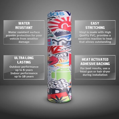 Free Tool Kit ES JDM Bomber Anime Graffiti Cartoon Car Auto Laptop Vinyl Wrap Sticker Decal Film Sheet (1FT x 5FT) in Kuwait