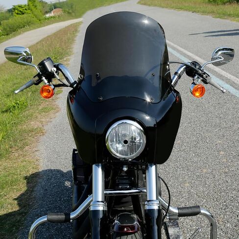 XMT-Moto Front Fairing W/ 15 '' الزجاج الأمامي من الزجاج الأمامي لـ Harley Dyna FXD T-sport in Kuwait