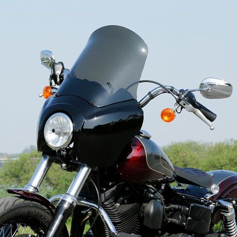 XMT-Moto Front Fairing W/ 15 '' الزجاج الأمامي من الزجاج الأمامي لـ Harley Dyna FXD T-sport in Kuwait