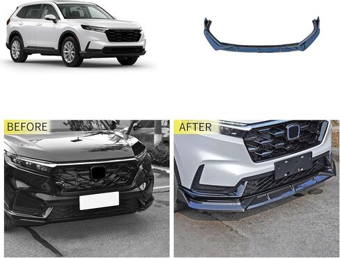 طقم شفة الشفة الأمامي الأمامي متوافق مع هوندا CRV 2023 2024 نسخة هجينة السفلى من الذقن المفسد تغطية إكسسوارات السيارة الخارجية ABS 3pcs (النمط الأسود اللامع) in Saudi Arabia