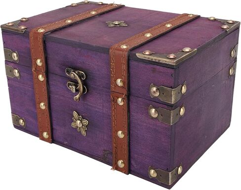 Jewelry Organizer Box Chest Vintage Wooden Decorative Storage Retro Jewelry Storage Box,Decorative Treasure Chest for Jewellery Toy Halloween Bedroom Decor 8.54x5.91x5.12in (Green) in Saudi Arabia