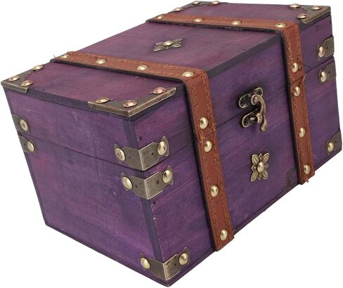 Jewelry Organizer Box Chest Vintage Wooden Decorative Storage Retro Jewelry Storage Box,Decorative Treasure Chest for Jewellery Toy Halloween Bedroom Decor 8.54x5.91x5.12in (Green) in Saudi Arabia
