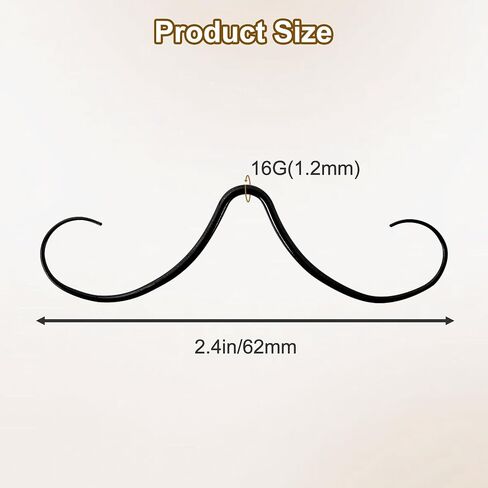 14G/16G Mustache Septum Ring, 316 Surgical Stainless Steel Septum Ring Piercing Jewelry for Women Men Halloween Christmas, Mustache Nose Piercings Black Gold Rainbow in Saudi Arabia