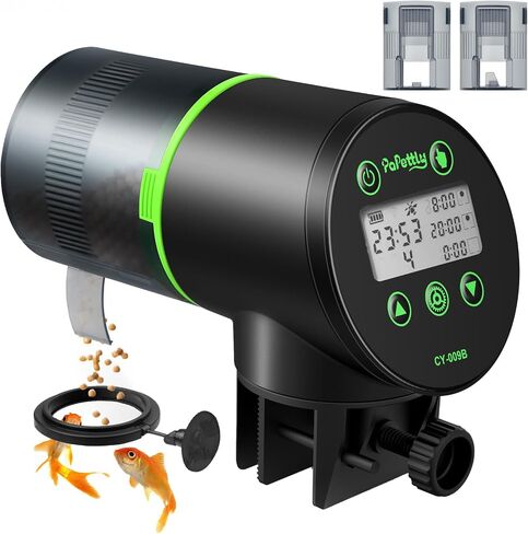 Automatic Fish Feeder for Aquarium - Fish Feeder Automatic Dispenser with Feeding Ring, Moisture-Proof Auto Fish Feeder with Timer, Fish Food Vacation Feeder with 2 AAA Batteries Included in Kuwait