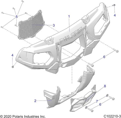 Polaris OEM Front Grill 2009-2023 Sportsman 550 850 XP X2 SP 1000 5436202-070 in Saudi Arabia