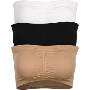 حمالة صدر أساسية للنساء من BINACL، مريحة بدون حمالات، مبطنة بدون سلك داخلي، ملابس داخلية غير مرئية، طبقة أساسية، حمالة صدر نوم متعددة الاستخدامات، 3 قطع دانتيل أسود + بيج + أبيض M in Kuwait