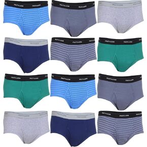 Fruit of the Loom Men's Fashion Briefs 12-Pack Value MYSTERY COLORS Cotton Waistbands Vary 2X-Large Assorted in Saudi Arabia