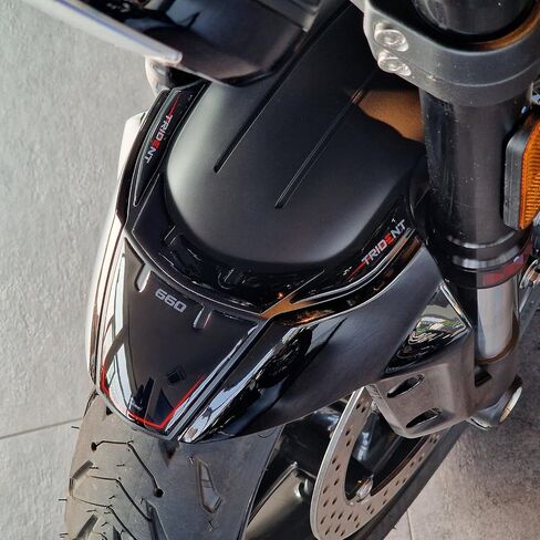 Motorcycle 3D Stickers Compatible with Triumph Trident 660 2021-2025. Fender Covers Protections from Impact and Scratches. Resin Stickers - Made in Italy in Saudi Arabia