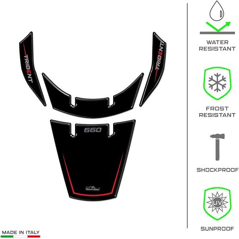 Motorcycle 3D Stickers Compatible with Triumph Trident 660 2021-2025. Fender Covers Protections from Impact and Scratches. Resin Stickers - Made in Italy in Saudi Arabia