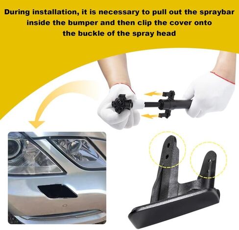 Car Front Bumper Headlight Washer Nozzle Cover Cap Compatible with BMW 3 F30 320 323 330 335 M-Sport 2013 2014 2015 2016 2017 2018 Headlight Cleaning Cover 51118056613 51118054179 Water Spray Cover in Saudi Arabia