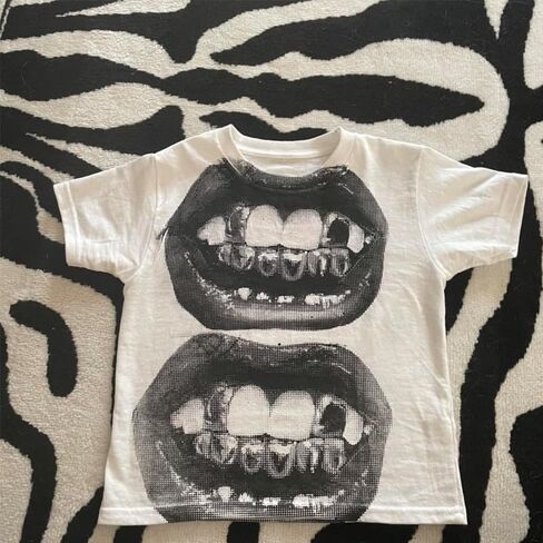 Y2K Baby Tees Shirt Woman 90s Outfit 2000s Graphic Graphic Tees Y2K قمصان لطيفة in Kuwait