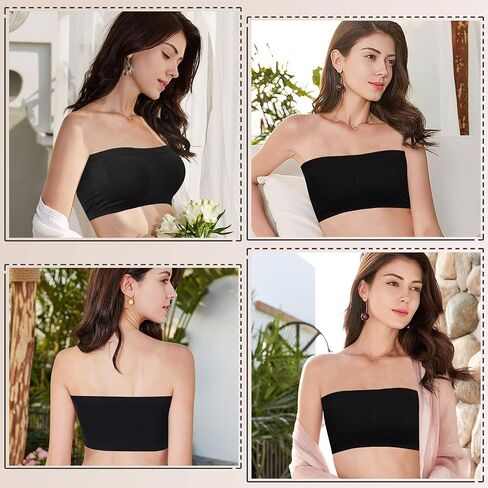 حمالة صدر أساسية للنساء من BINACL، مريحة بدون حمالات، مبطنة بدون سلك داخلي، ملابس داخلية غير مرئية، طبقة أساسية، حمالة صدر نوم متعددة الاستخدامات، 3 قطع دانتيل أسود + بيج + أبيض M in Kuwait